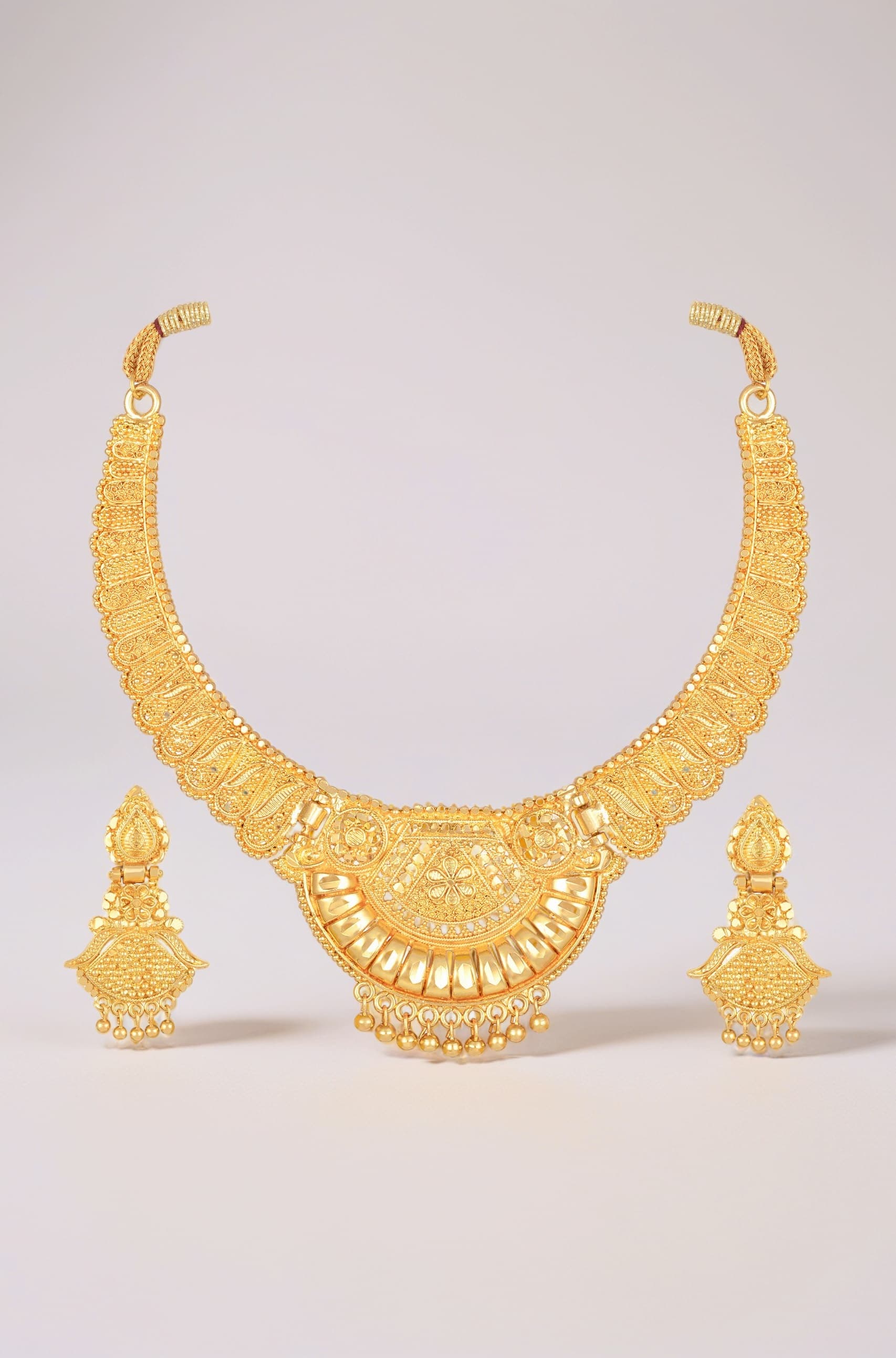 Latest Choker Design Necklace Set For Women Traditional One Gram Gold Plated Jewellery Set for Women (Golden) (11534s)