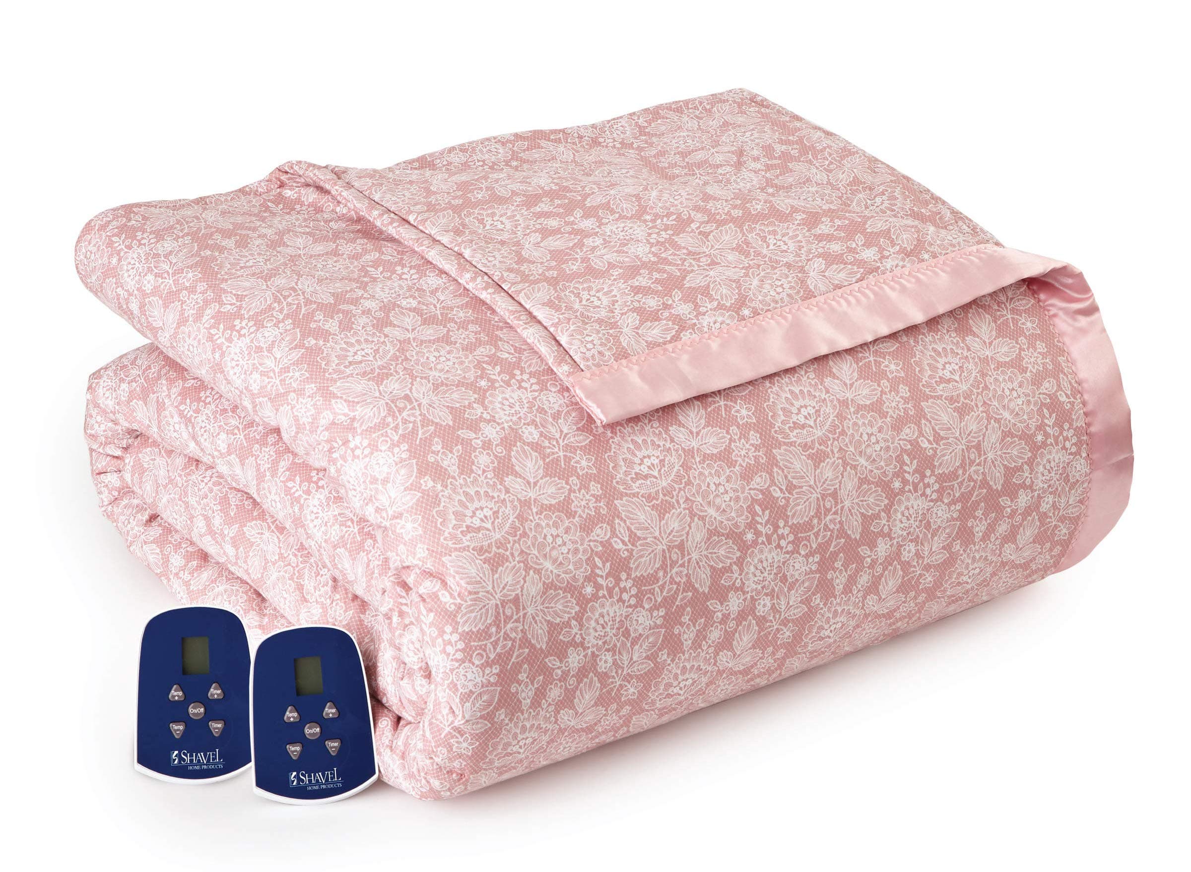 Thermee Micro Flannel Electric Blanket, Romance-Rose, Twin