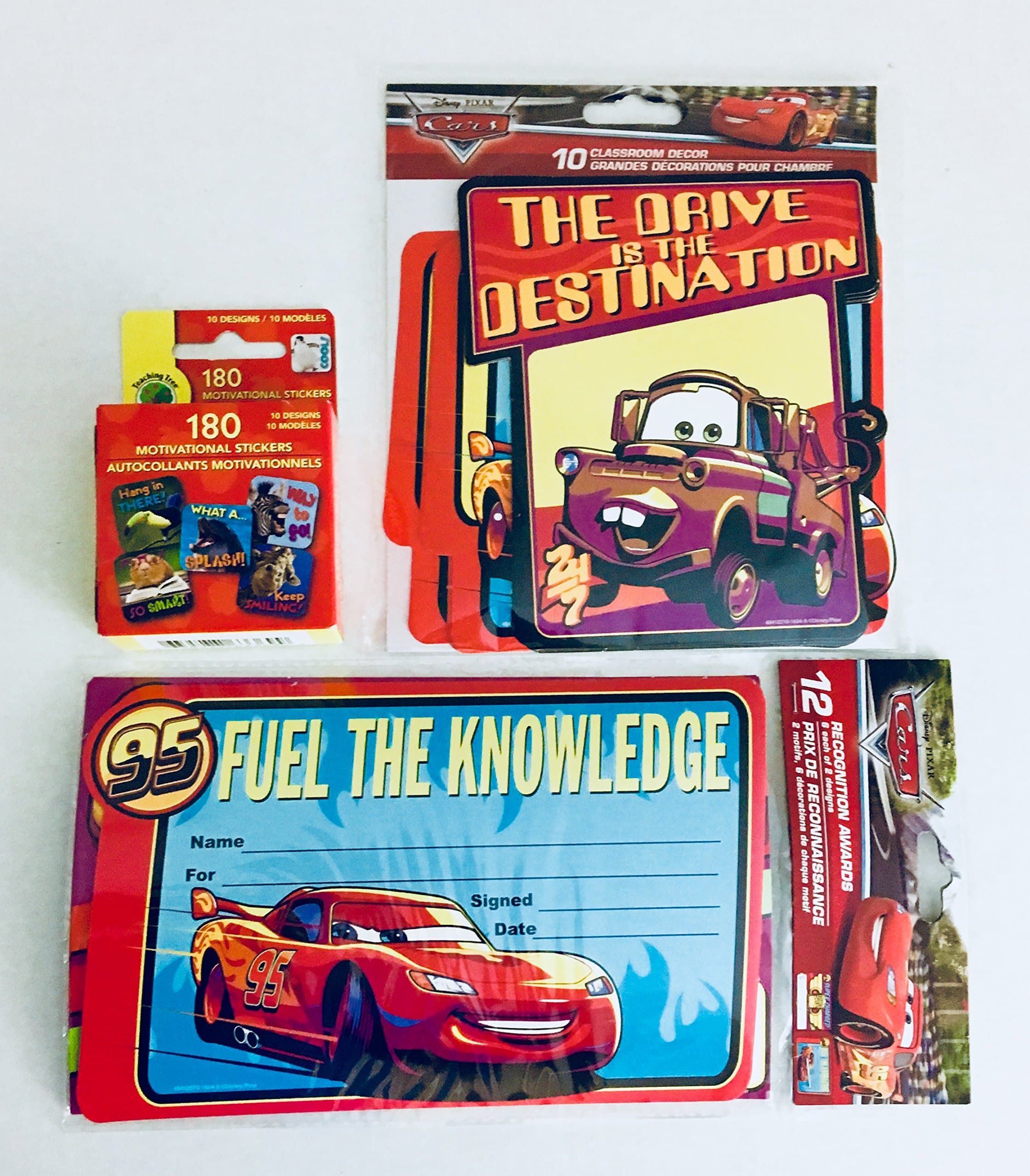 Pixar Cars Back To School Disney Mater McQueen Classroom Decor Bulletin White Board Cut Out Accents Teachers Educational Supplies & Recognition Award Set of 3 Best For Preschool & Elementary Schools