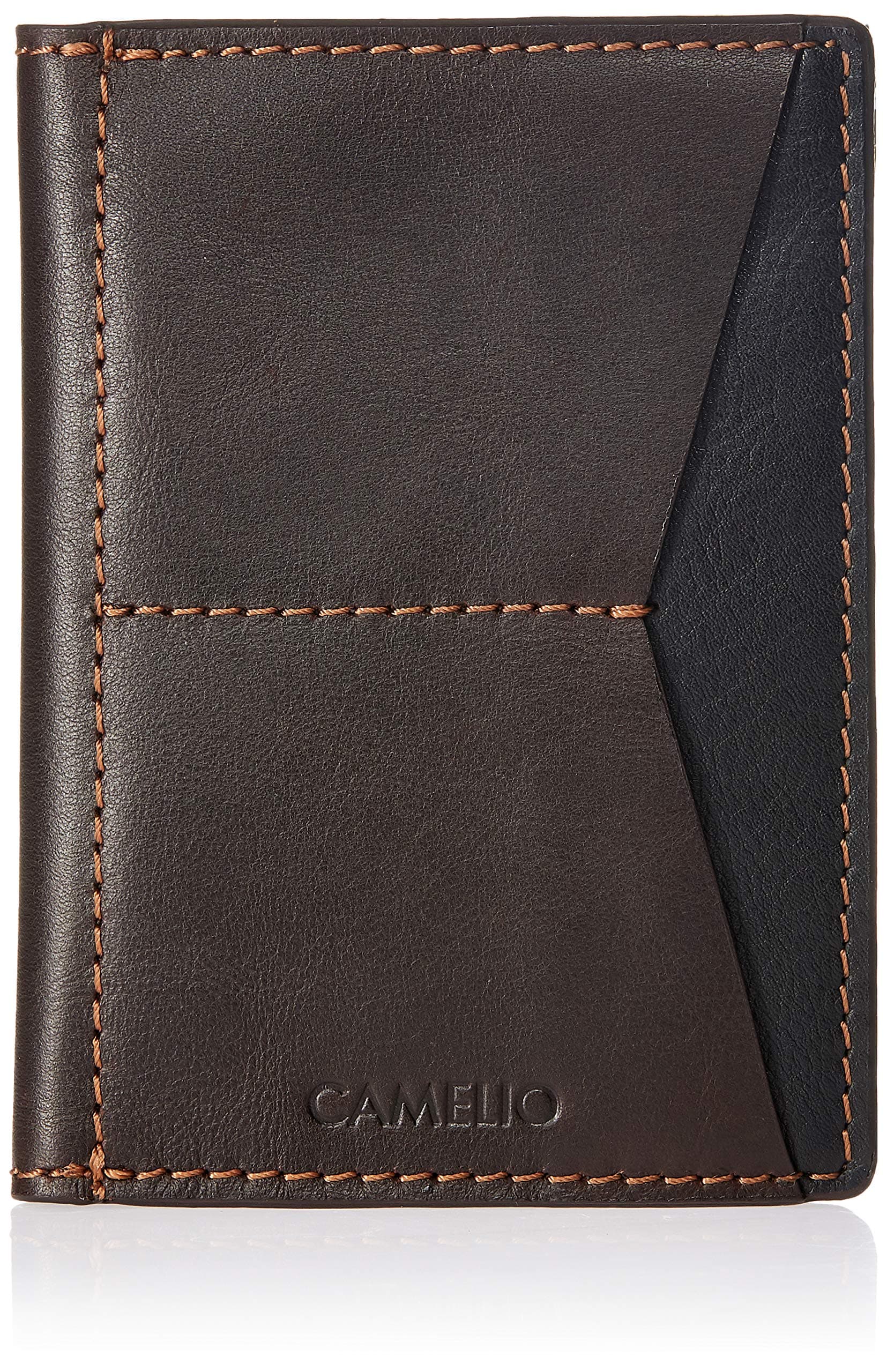 CamelioBrown Leather Passport Wallet (CAM-WL-0030) I 4 Card Slot I Cash Compartment I RFID