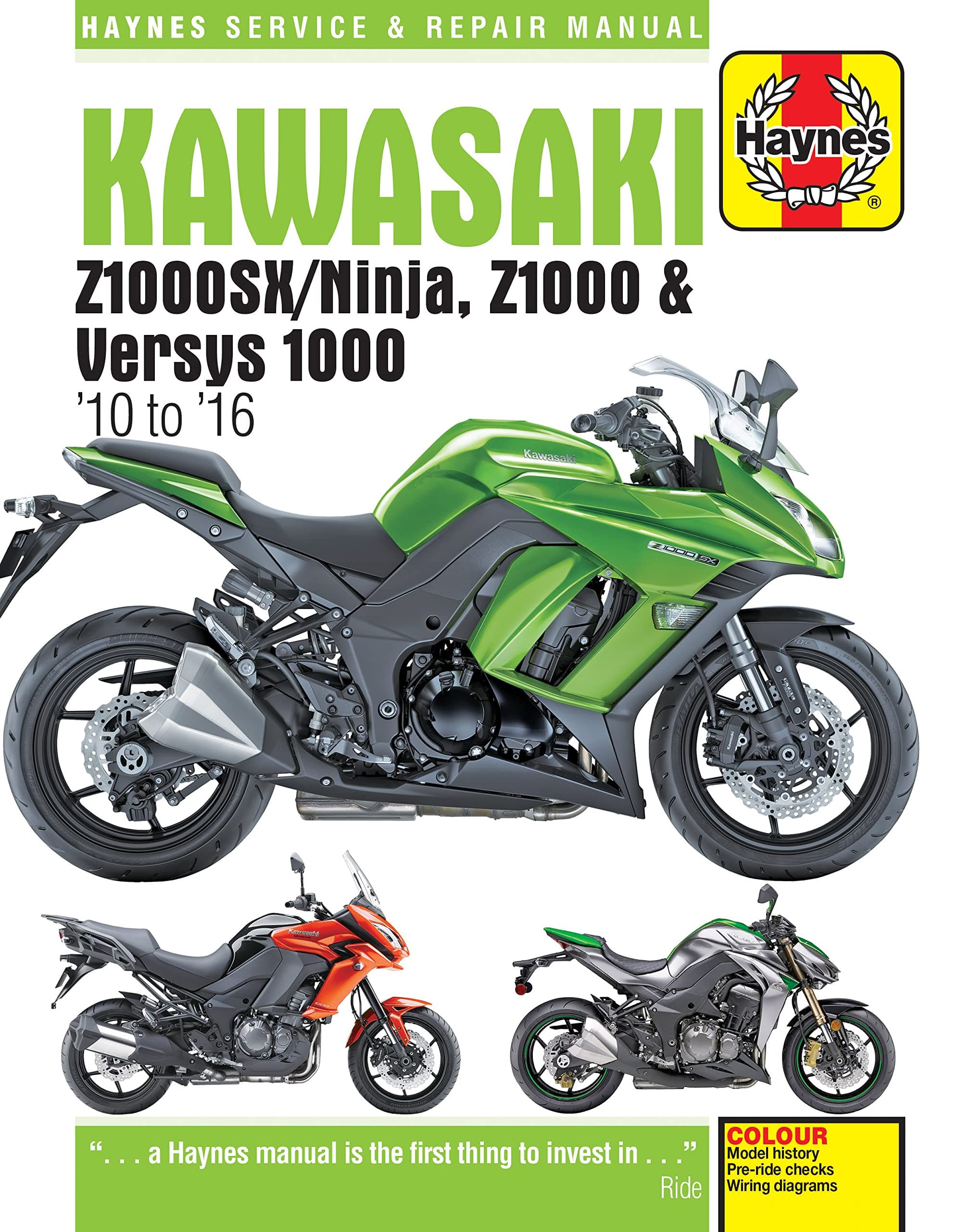 Haynes Kawasaki Z1000SX, Z1000 & Versys 1000 '10 to '16 Service and Repair Manual