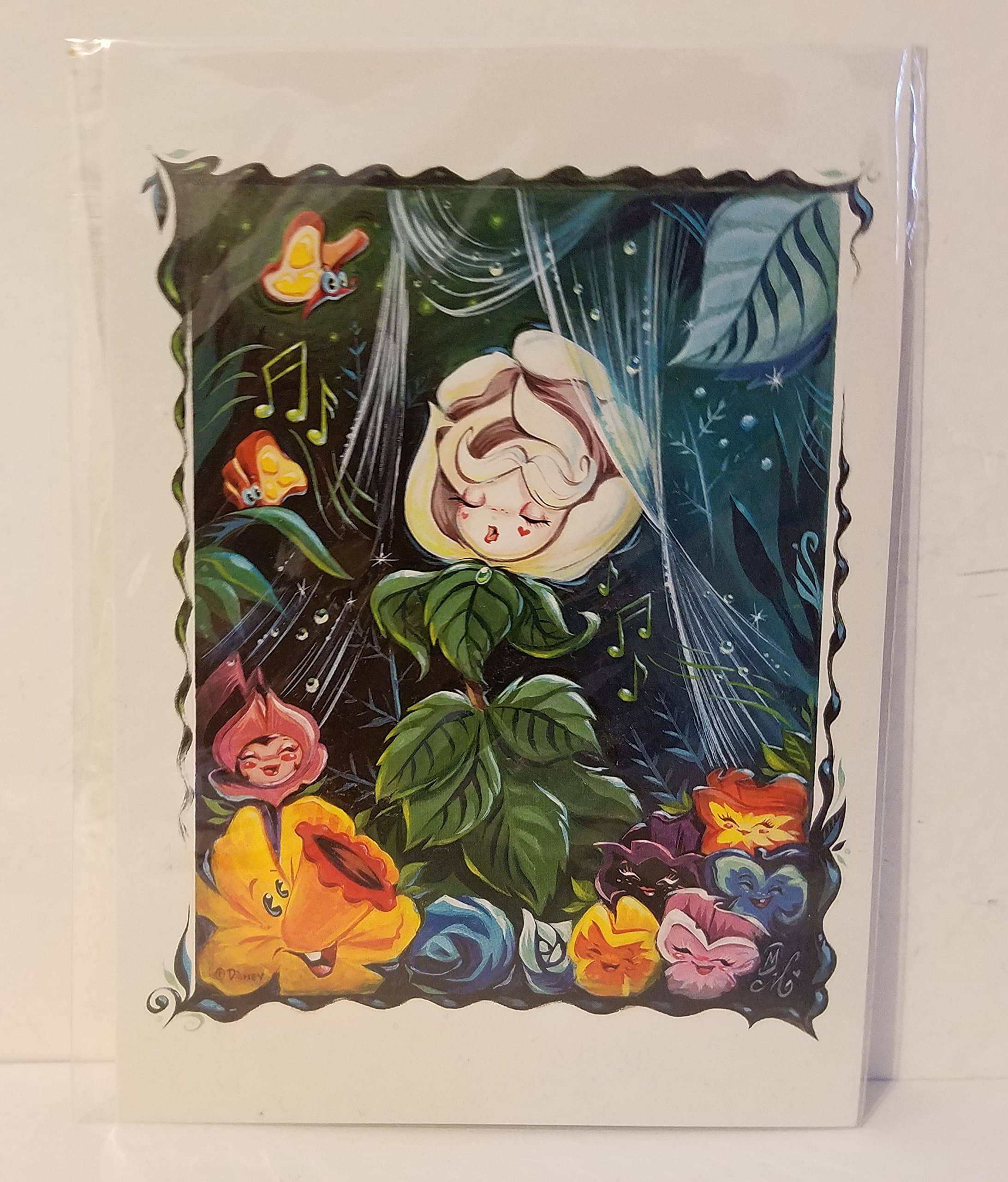 Disney D23 Expo 2017 Singing With The Flowers Postcard by Miss Mindy