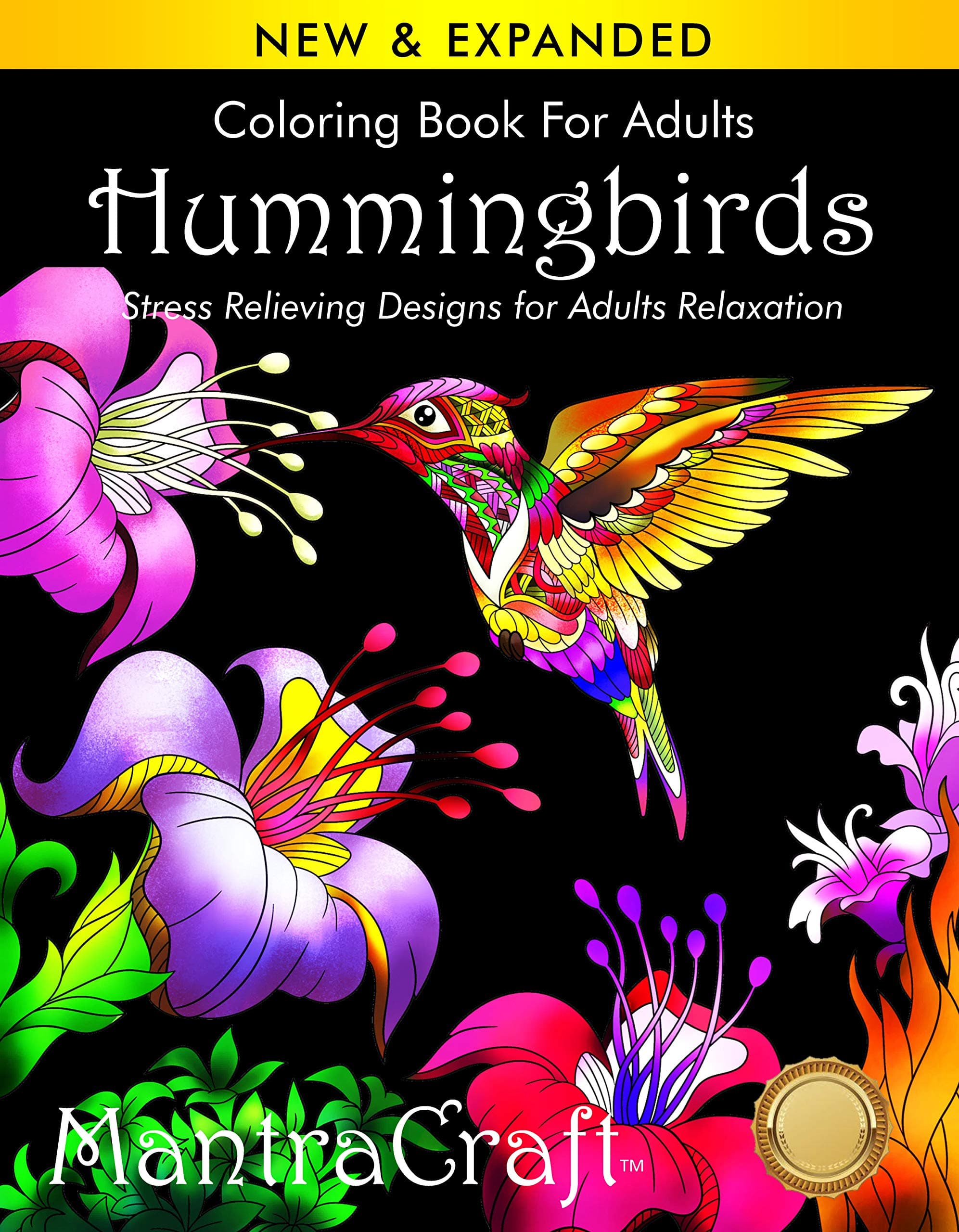 Coloring Book for Adults: Hummingbirds: Stress Relieving Designs for Adults Relaxation Paperback – February 15, 2019