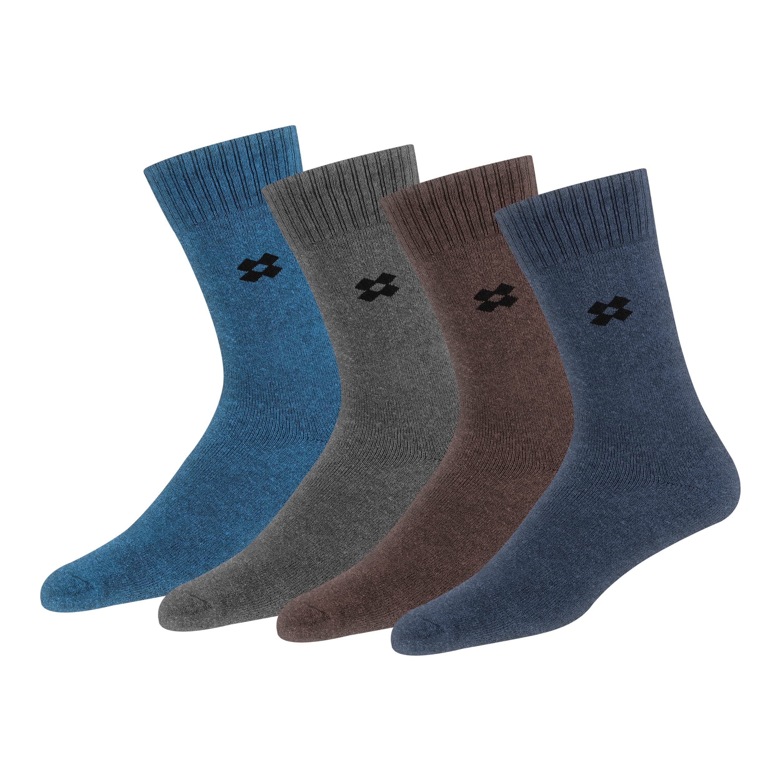 Socks for Men Woolen Thermal Socks Calf Length Thick Terry Winter Wear Socks, Free Size, multicolored, Pack of 4 Pairs