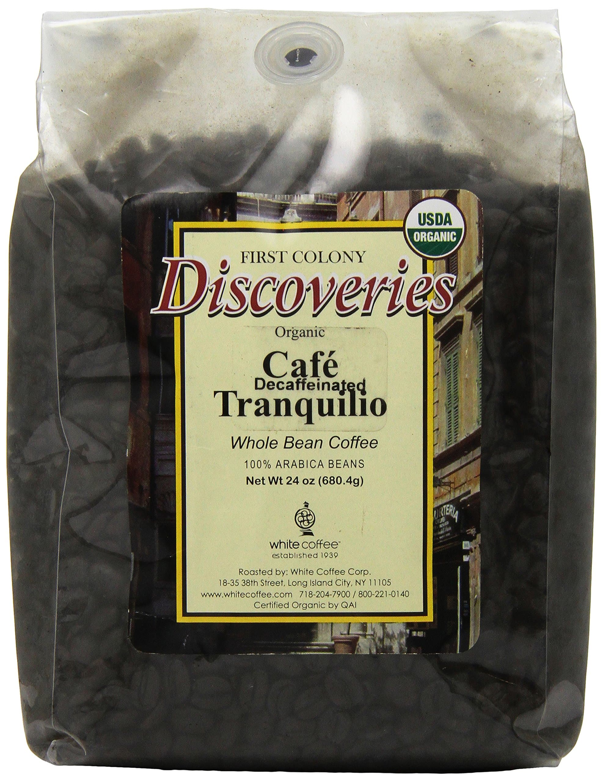 First Colony Decaffeinated Tranquilio Blend Whole Bean Organic Coffee
