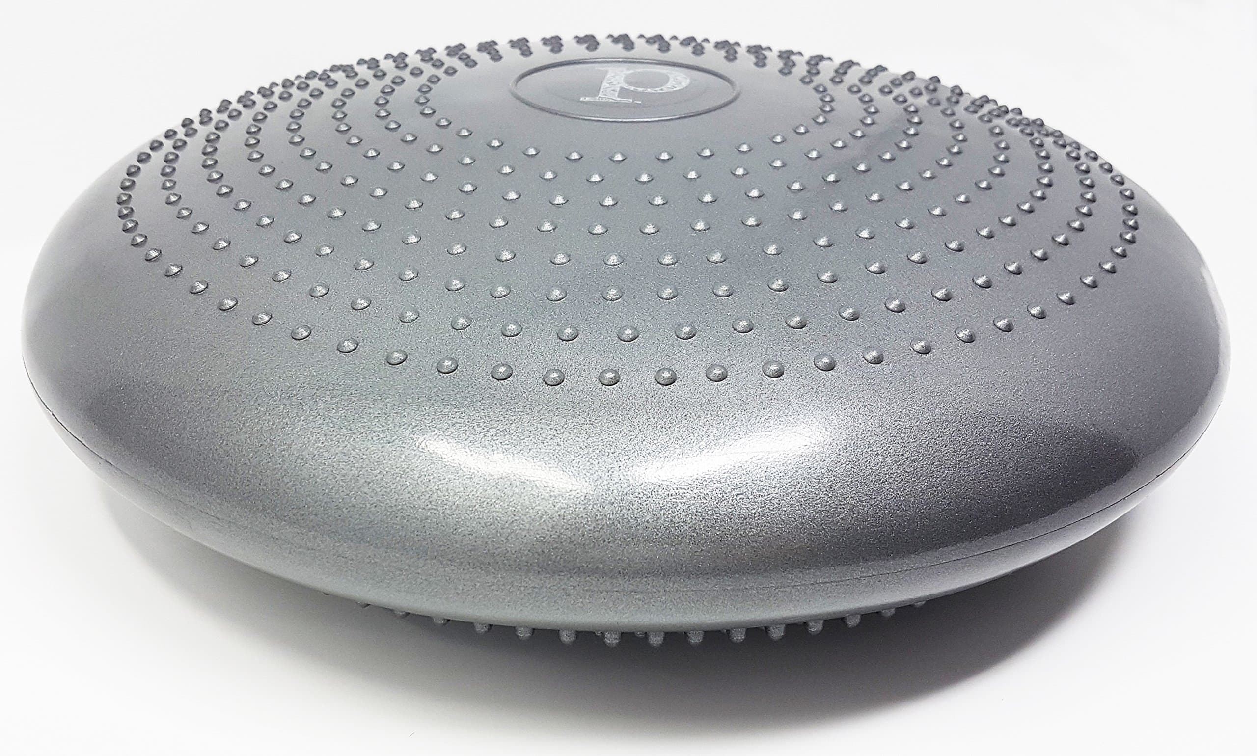 Wobble Cushion Stability Disc by Pavandeep Inflatable Exercise Balance Board for Core Training & Active Sitting on Desk Chair - Free Pump Included (Silver)