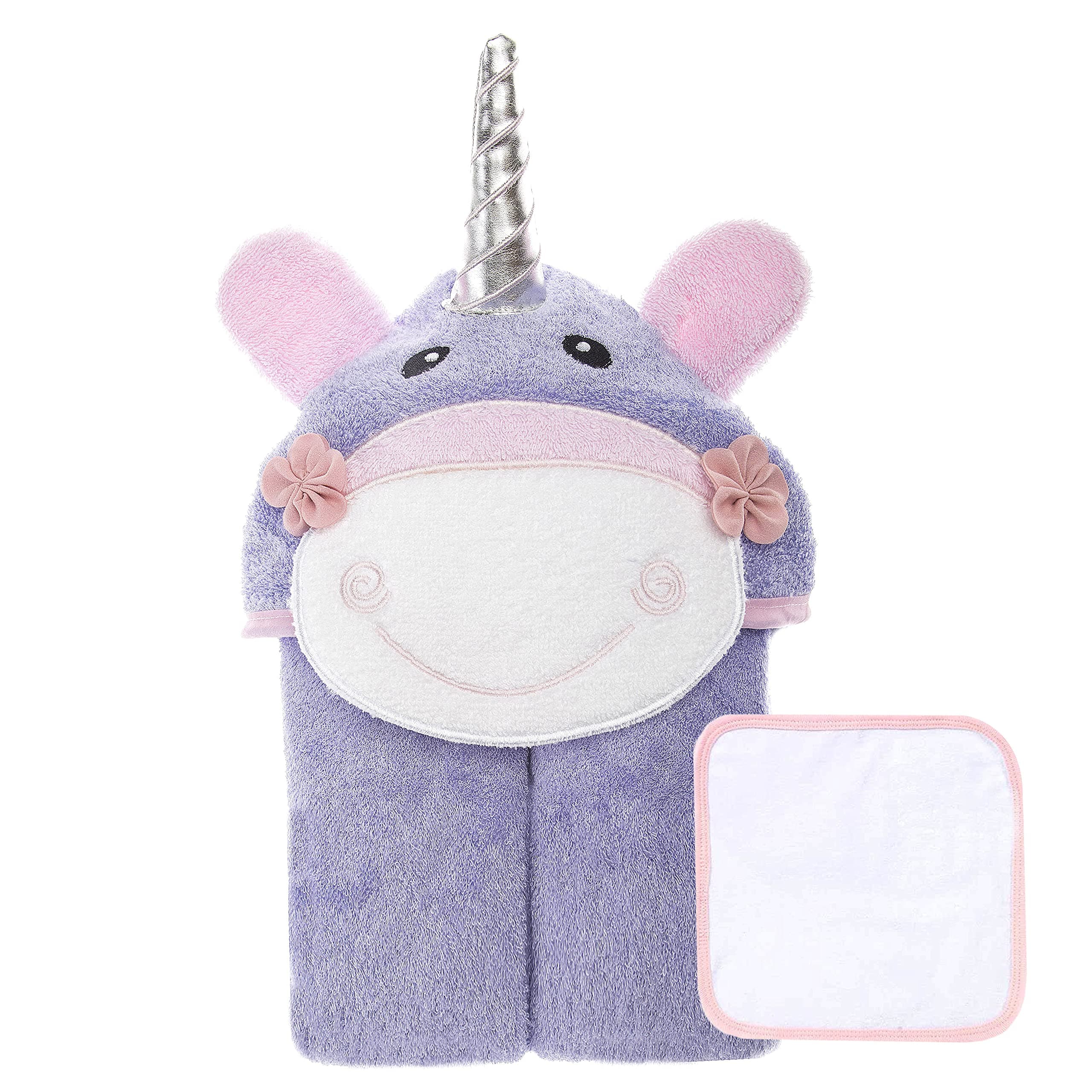 ADODO Baby Hooded Towel Bath Towels with Hood Ultra Soft Organic Bamboo Kids Bathtowel Unicorn Towel Animal Bath Towel Bamboo Cotton Baby Hooded Towel Cute