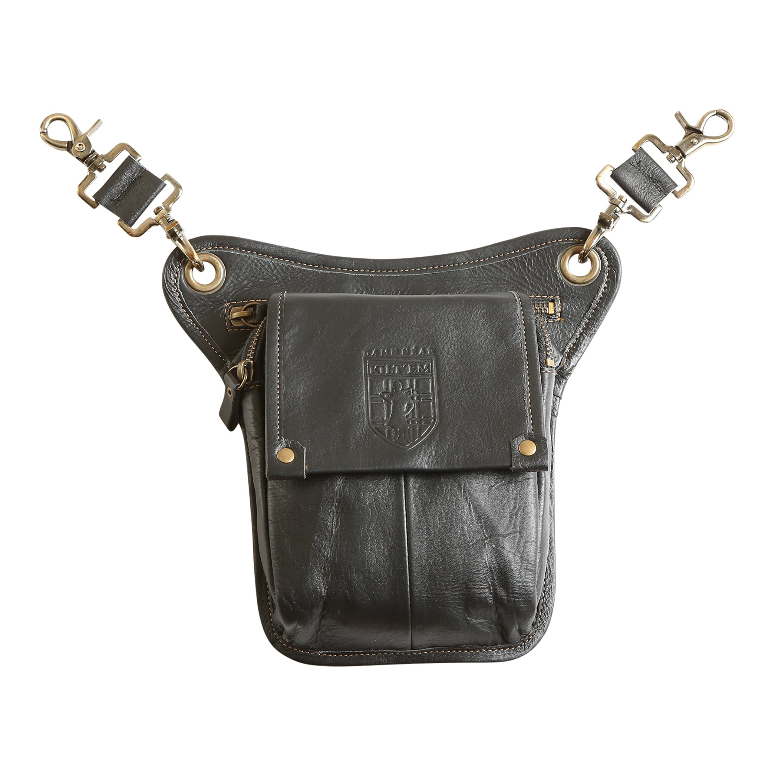 Damn Near Kilt 'EmPremium Black Leather Sporran Kilt Accessory