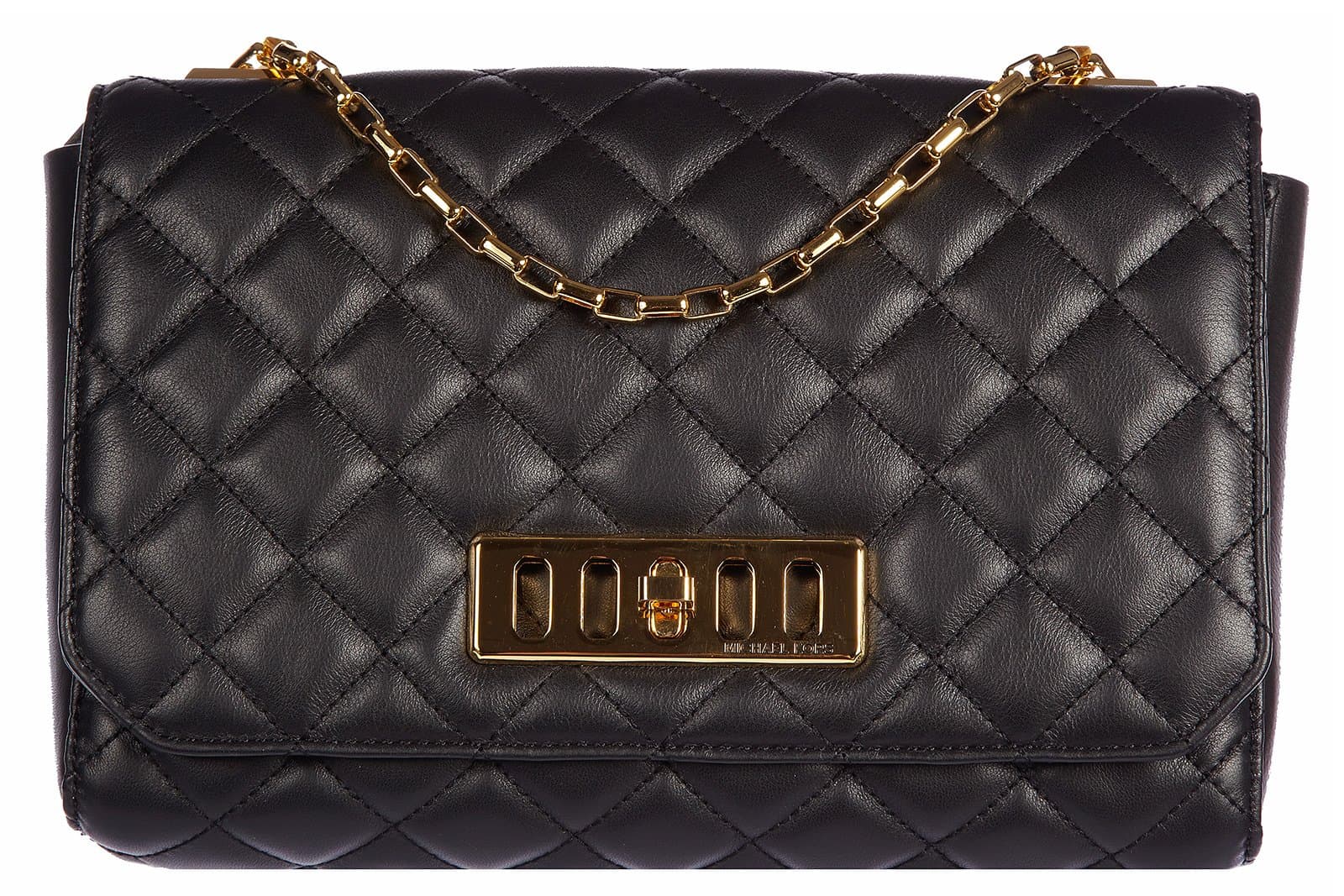 Michael Kors Collection Vivian Quilted Shoulder Flap, Black