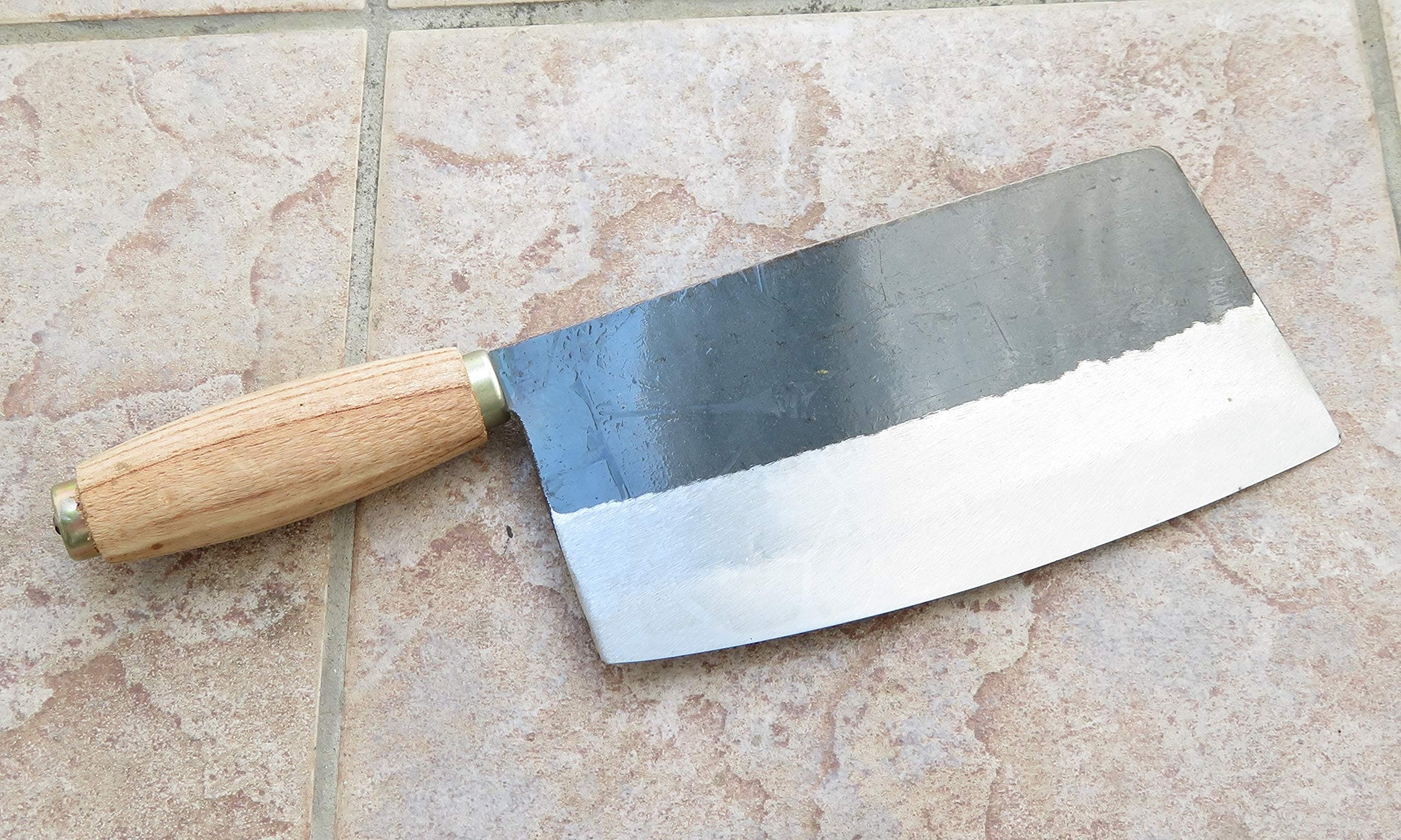 Crude - Chinese Vegetable Cleaver Knife, 8 inch, Carbon Steel, Super Thin & Light