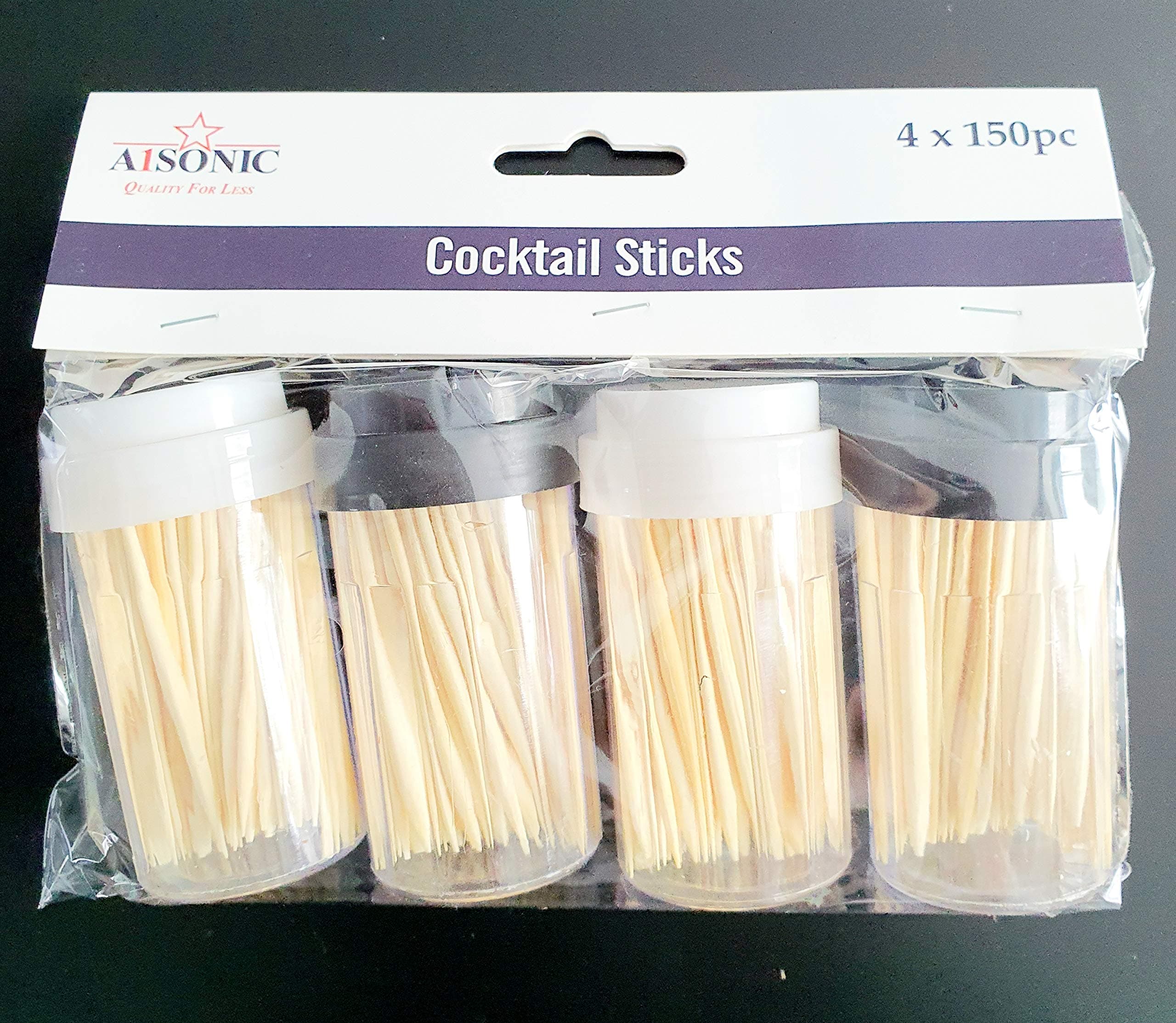 A1SONIC® 600 x Pack of Party Wooden Cocktail Sticks Toothpicks Tooth Picks for Fruit Cherry Cheese Parties
