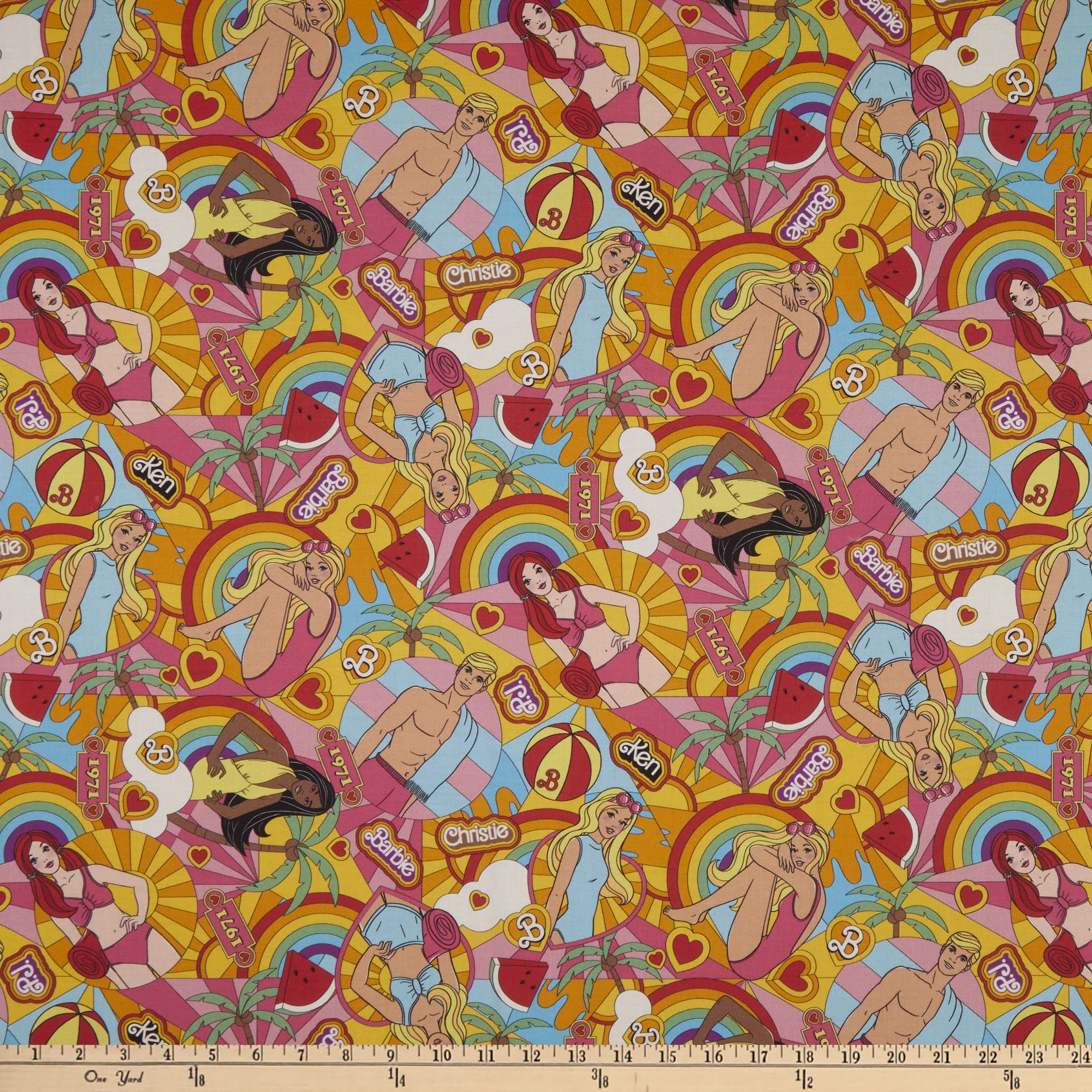 Riley Blake Designs Riley Blake Malibu Barbie Main Fabric, Multi