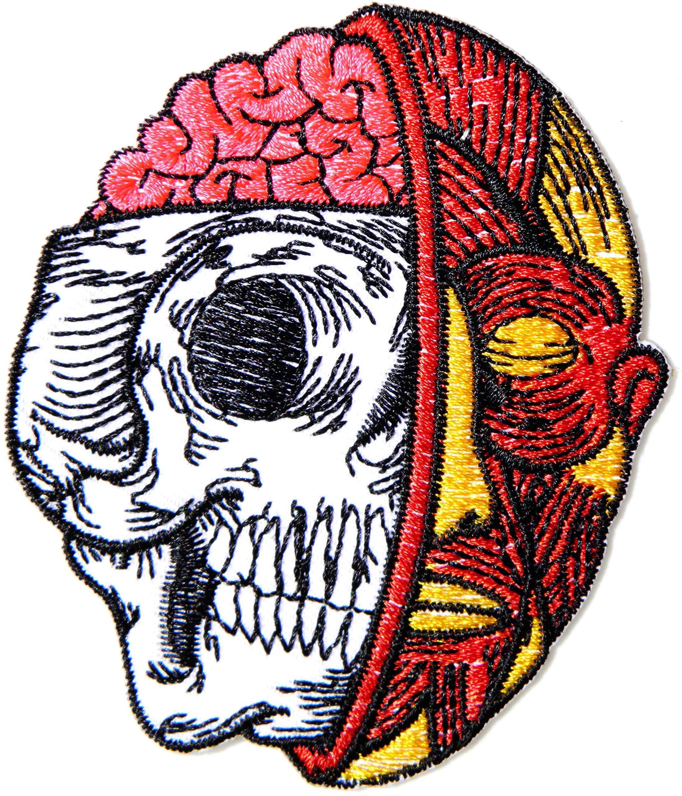 Mionbel Human Anatomy Skull Logo Jacket T-Shirt Patch Sew Iron on Embroidered Sign Badge L
