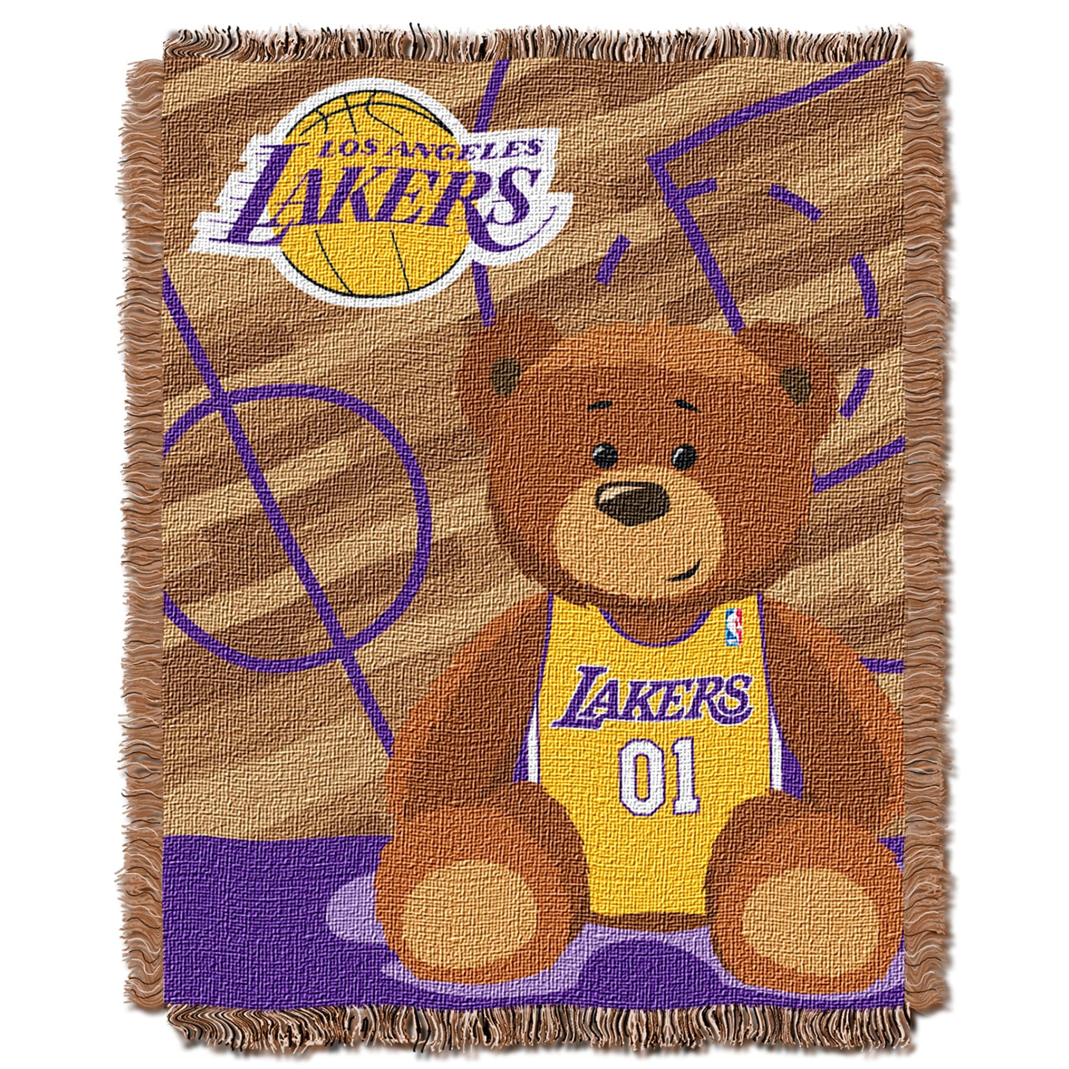 Northwest The Company NBA Los Angeles Lakers Unisex-Baby Woven Jacquard Tapestry Throw Blanket, 36" x 46", Half Court