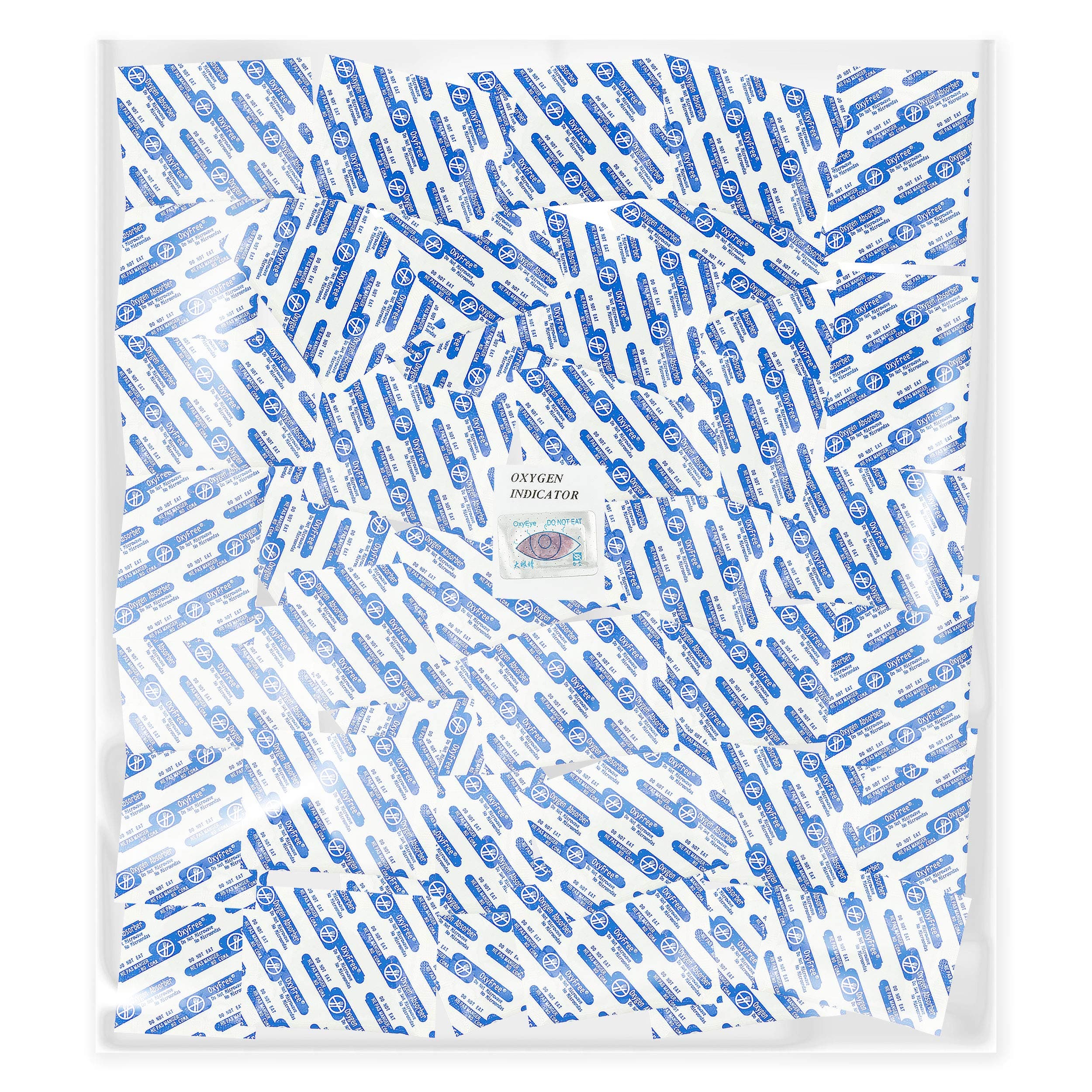 60 Oxygen Absorbers with Oxyeye for Dehydrated Food and Emergency Long Term Food Storage, 300cc, Teal