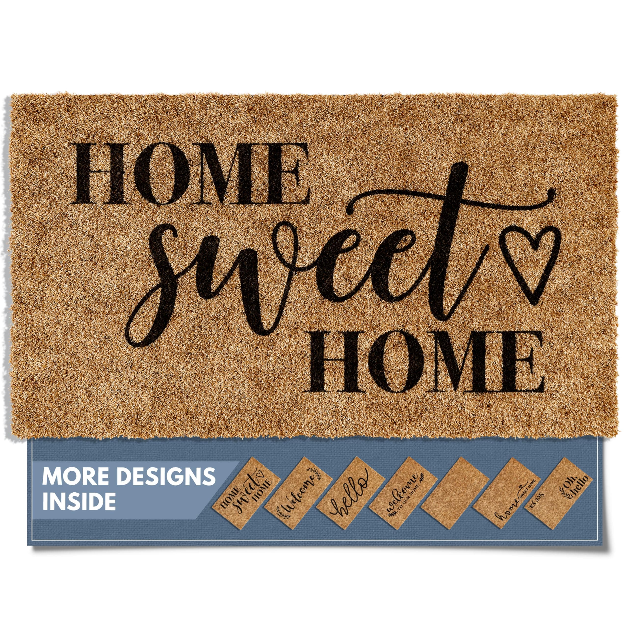 Barnyard Designs 'Home Sweet Home' Doormat Welcome Mat, Outdoor Mat, Large Front Door Mat Indoor Entrance Mat, Back Door Mat Outdoor Entrance, Front Porch Rug, 30x17, Brown