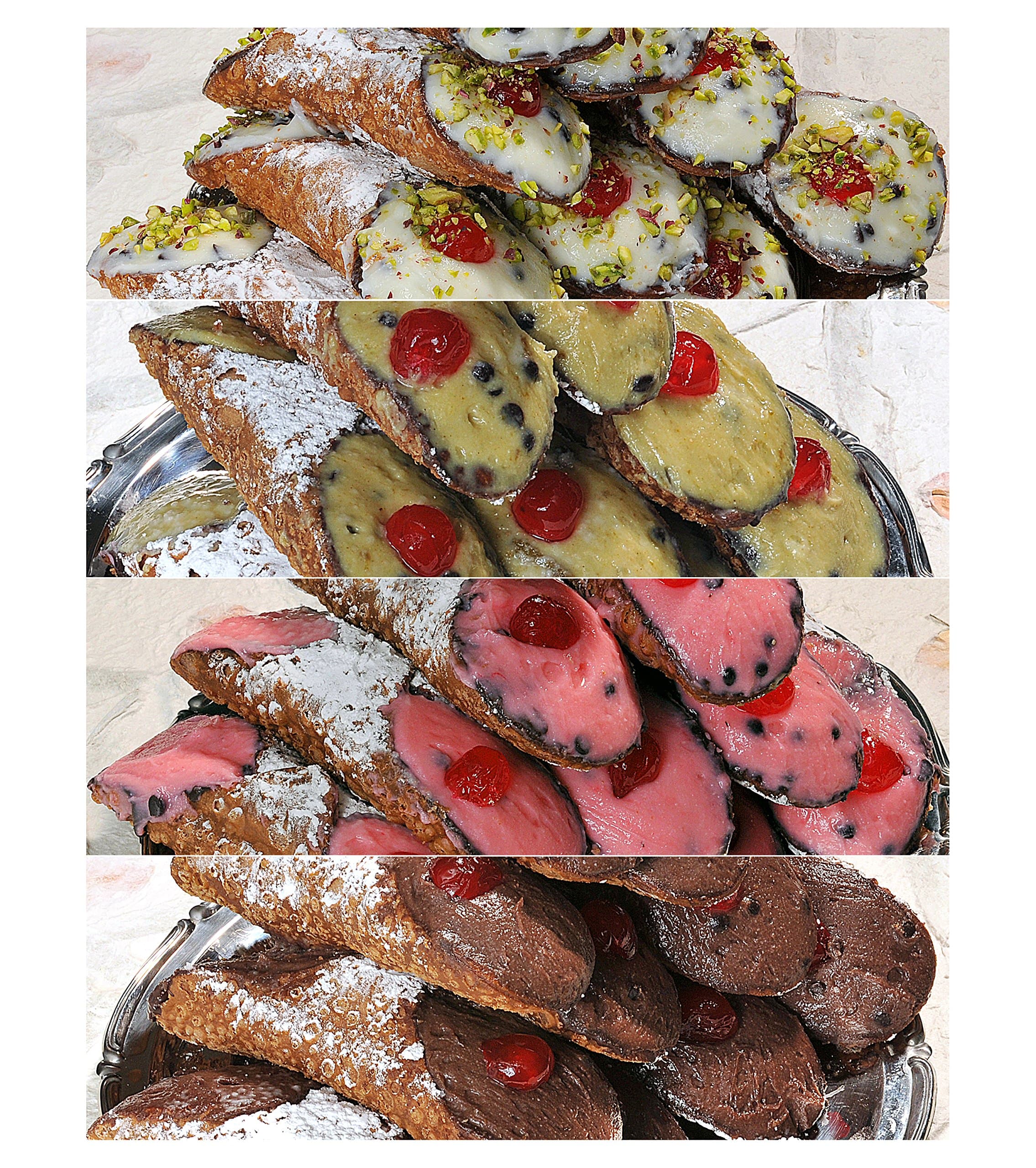 6 Sicilian Cannoli with Pure Sheep's Milk Ricotta - Assorted fillings - 24h Shipping from Italy