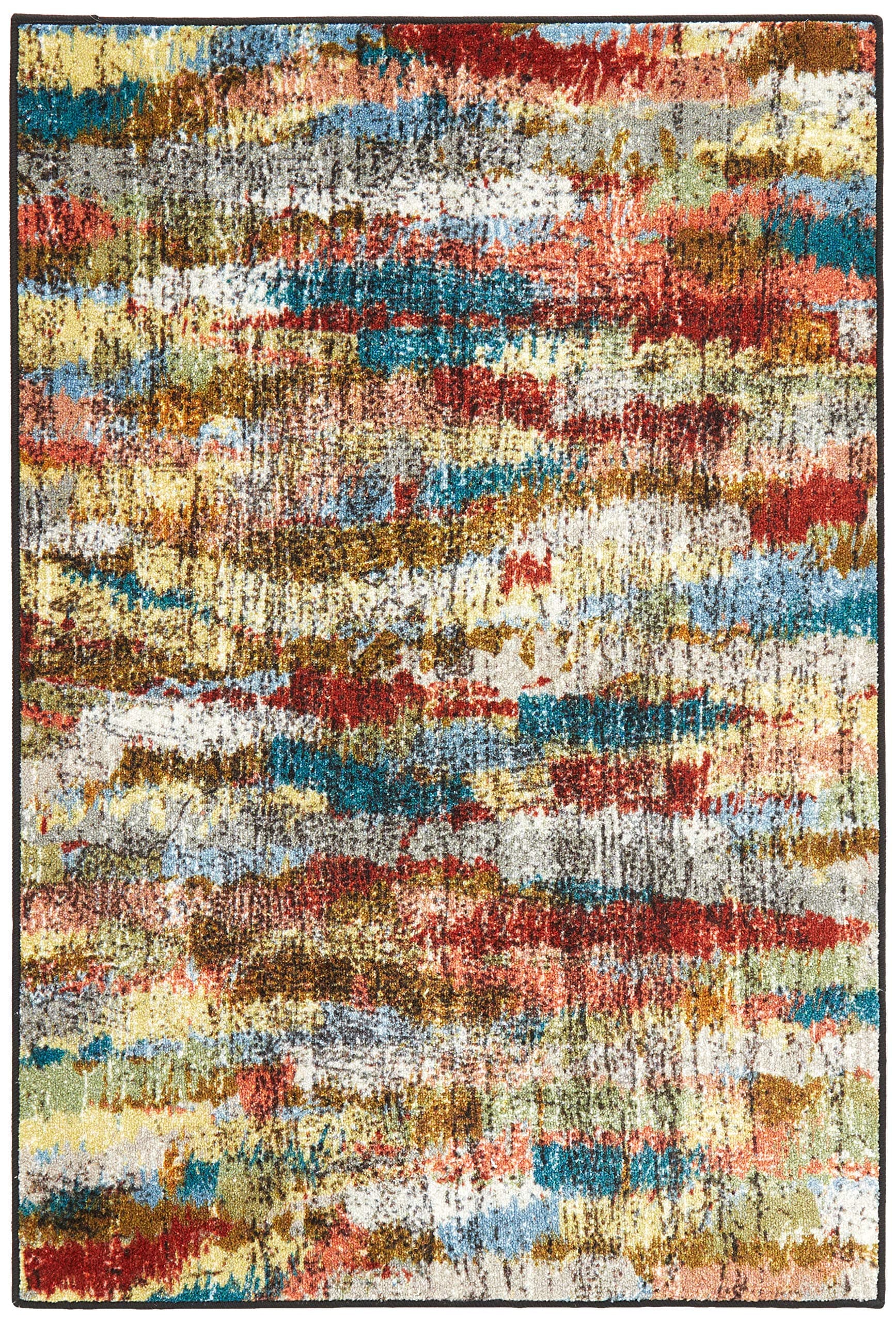 Brumlow Mills Rustic Abstract Bohemian Contemporary Colorful Print Pattern Area Rug for Living Room Decor, Dining, Kitchen Rugs, Bedroom or Entryway Rug, 3'4" x 5', Earthtones