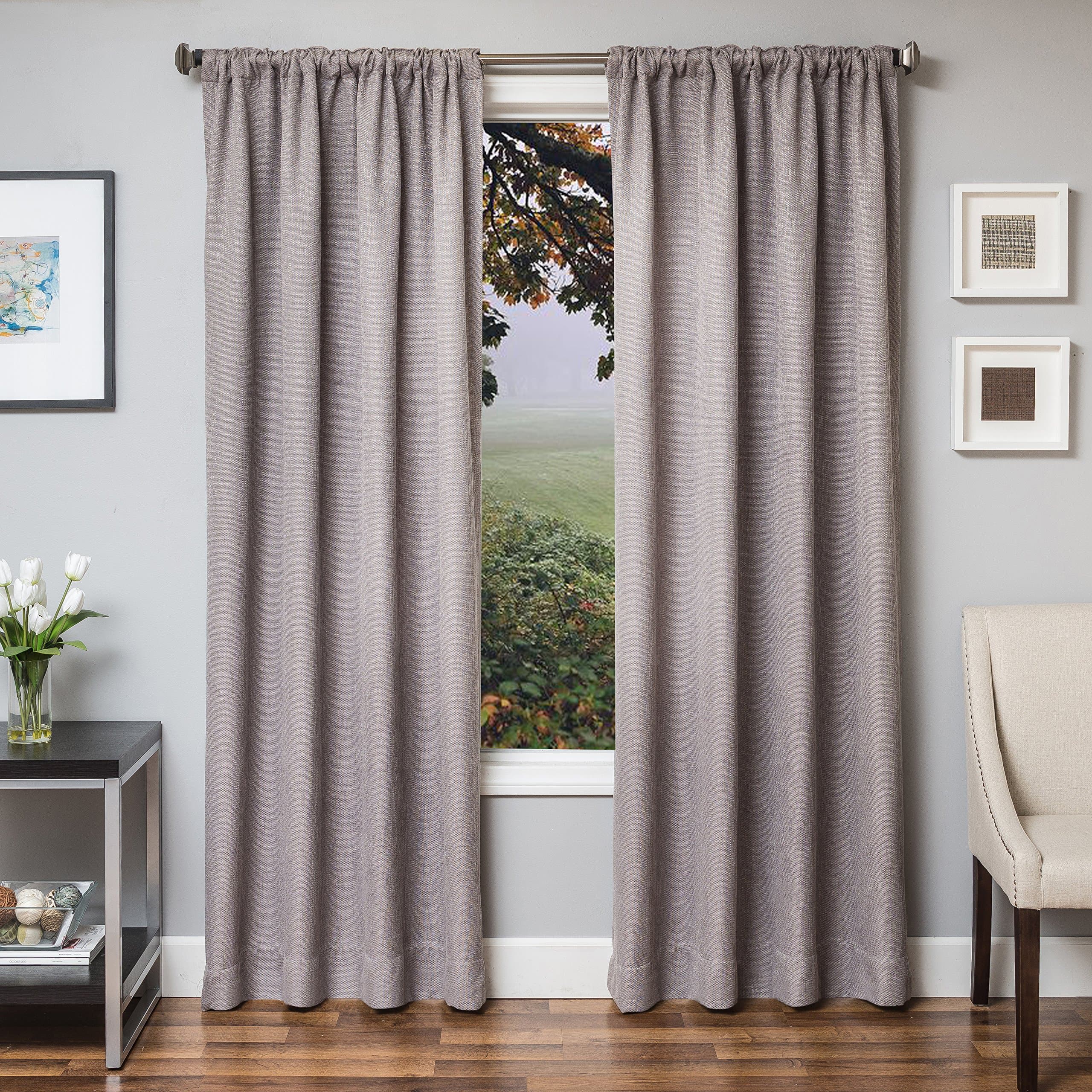 Softline Home Fashions Inc Bessemer Single Curtain Panel, Platinum