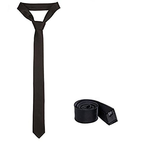 Modern Slim Solid Black Tie Soft Sheen
