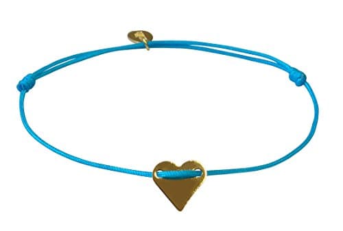 Smilla Well-behaved women's bracelet wish Bracelet Love Bracelet with Heart and Tag Gold/Turquoise – VH13