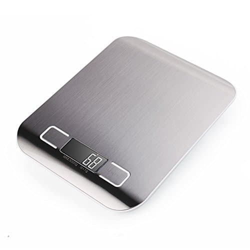 Digital Electronic Kitchen Scales BEICHEN (5000g, 0.1oz/ 1g), Stainless Steel Multifunction Kitchen Food Scale with Large LCD Backlit Display, Silver Colour