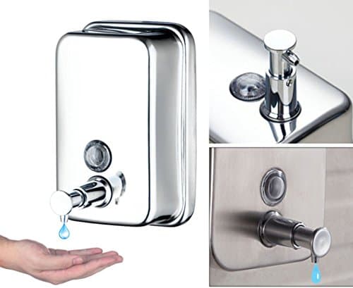 Bathroom Kitchen Wall Mounted Stainless Steel Soap/Shampoo Dispenser Lotion Pump Actio Box 500ml