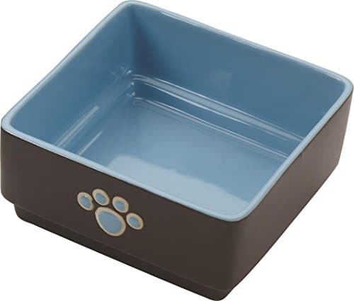 Ethical Pet Products (Spot) DSO6932 Stoneware 4-Square Dog Dish, 5-Inch, Blue
