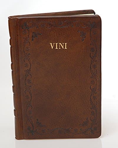 Master Bookshop eugubini – Book Entries Wines in Calf Leather with Curlique, Size: 13.5 X 8 cm