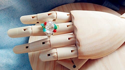 2017 Christmas Limited Edition Handmade Large 14mm White Crystal with Olivine Cocktail Multi-Gemstones Band Ring