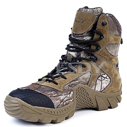 Men's High-top Lace-up Camo Military Tactical Combat Boots Waterproof Outdoor Hiking Trekking Trail Shoes