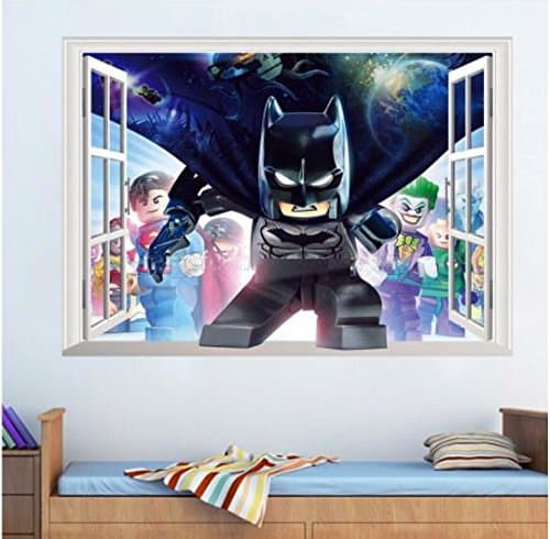 Batman Cartoon Removable Wall Sticker Wall Decal 3D Art Stickers Vinyl, Children's Bedroom