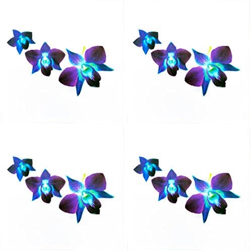 Set of 4 Purple Orchid Cotton Table Napkins/Serviettes