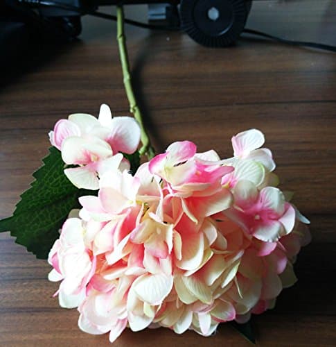 DYF Artificial Hand Holding Hydrangea Simulation Flower Wedding Decoration,Peach
