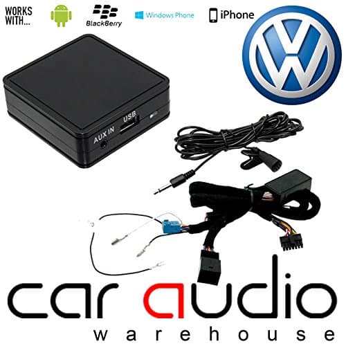 Volkswagen EOS Golf Jetta Passat Sharan Tiguan Touareg Transporter Touran Scirocco - Bluetooth Streaming iPhone - Smartphone - Android Aux In Music Interface & Handsfree Calling Adaptor