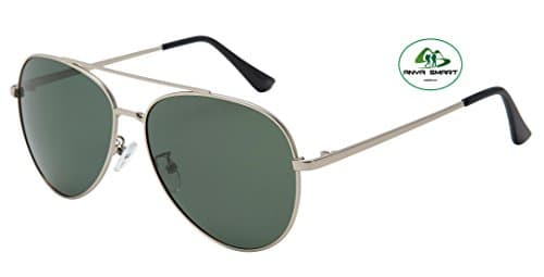 unisex-adult polarized Sunglasses 5pcs set (Blackish green len silvery Frame, 59)