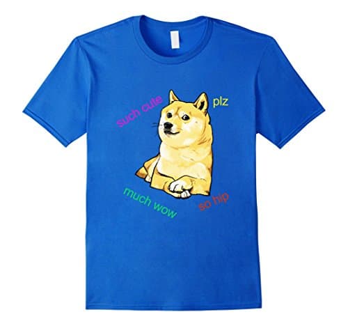 Men's Doge Shiba Inu Meme T-Shirt Medium Royal Blue