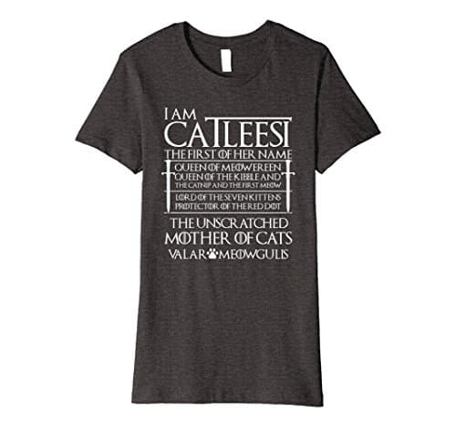 Womens Mother Of Cats Catleesi Funny T Shirt Large Dark Heather