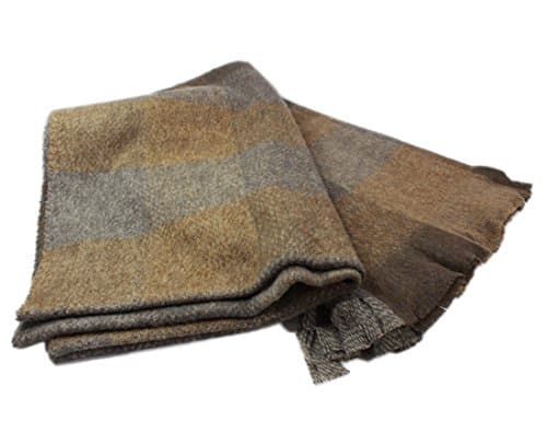 Patchwork Blanket Earthtones Lambswool Irish Made