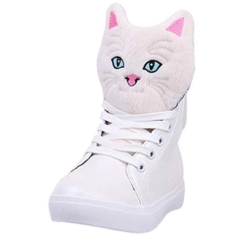 Ankle Cat Boots Women Ladies Winter Chukka Flat Platform Lace Up Suede Fur Zip Mid Calf Toe Warm Autumn Insoles White Shoes Size