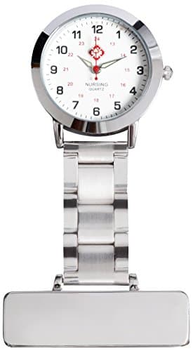 Posh Latitude Nurses Fob Watch Clip-on Hanging Medical Pocket Watch Men Women Quartz Hanging Doctor Pocket Watches Nurses Watch with Gift Box