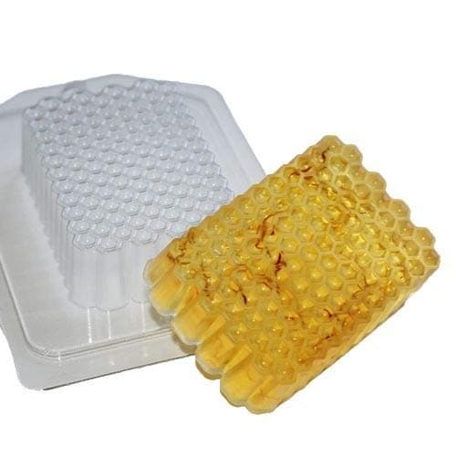 1pc Honeycomb Bee Natural Gift Rectangle Plastic Soap Making Mold Mould 84x59x25mm