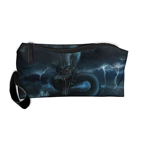 Kla Ju Portable Pencil Bag Purse Pouch Chinese Dragon Digital Pattern Stationery Storage Organizer Cosmetic Holder