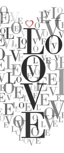 Platin Art Home Decorative Room Divider, 3-Feet 3-Inch by 7-Feet 10-Inch, Love