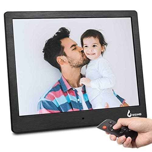 BSIMB Digital Photo Frame Digital Picture Frame 10 Inch 1024×768 IPS LCD Screen Brushed Metal Video/Photo/Music Player Built-in 4GB Storage Support Alarm/Clock/Calendar/Infrared Remote Control M13