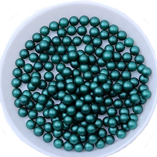 NiZi 3/4/5/6mm Dark Green-Color ABS Round Imitation No Hole Matte Pearls Beads Nail Art Loose Beads DIY Jewelry Handmade Necklace(3mm 2000pcs)