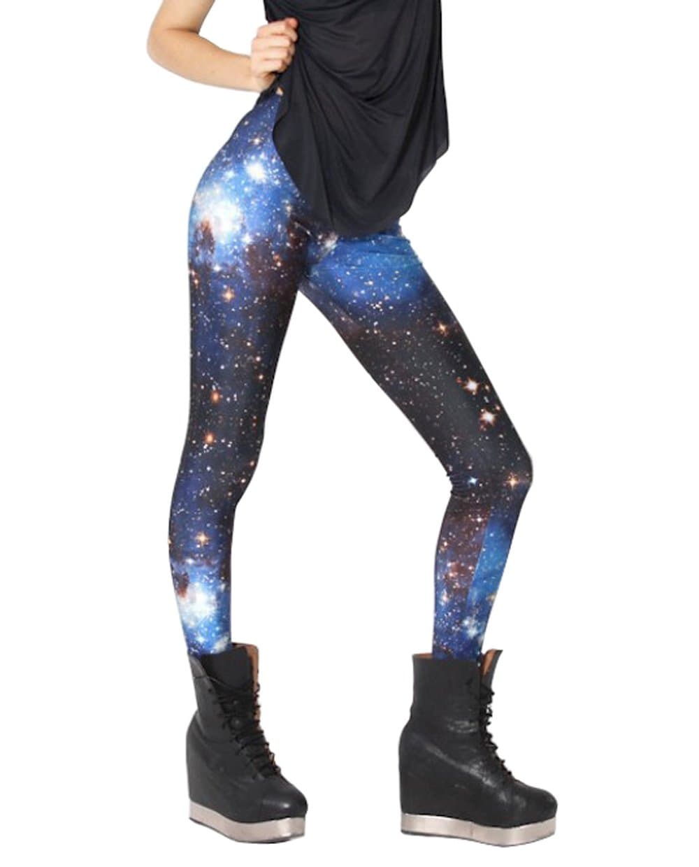 Women's Supernova Unicorn Rainbow Digital Printed Tight Leggings by Toyu S Lady