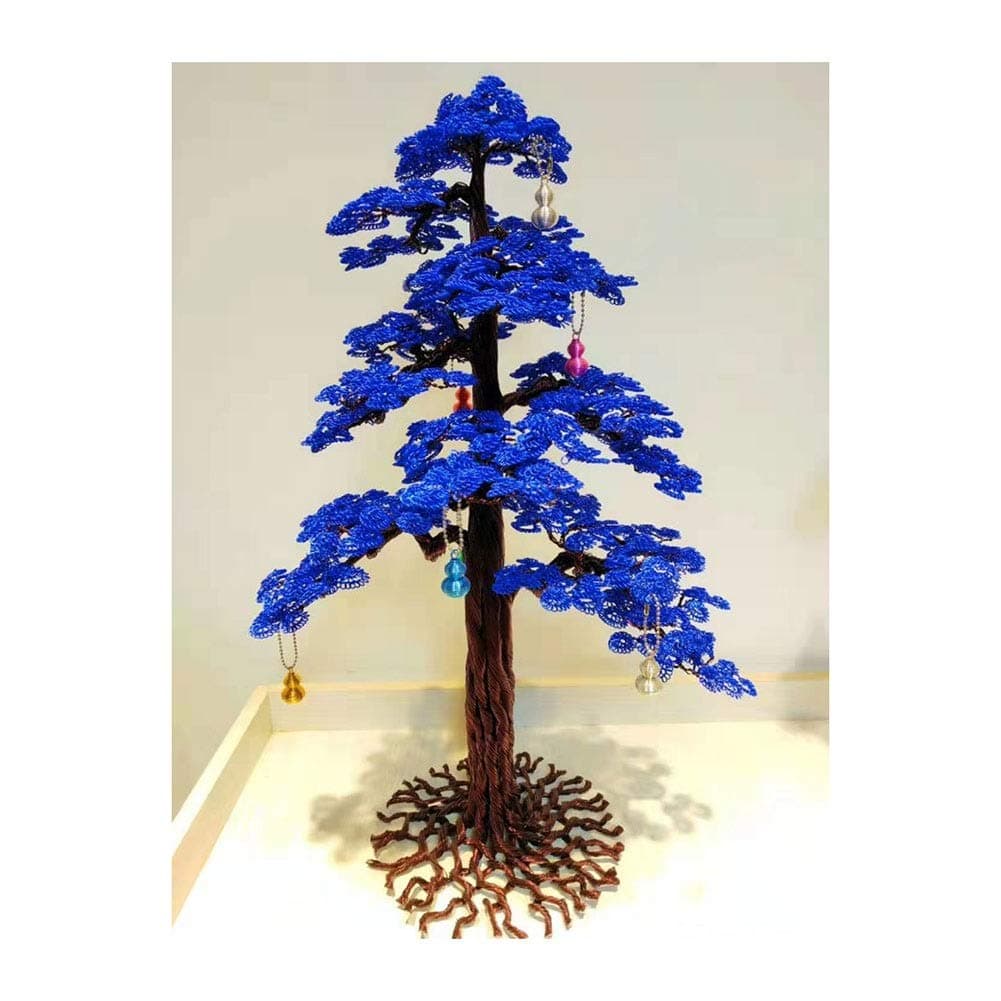 RKRCXH Valentine's Day Present Decorations Blue Fake Flower Bonsai With Stand, Vivid Plant Arrangement For Desktop money tree