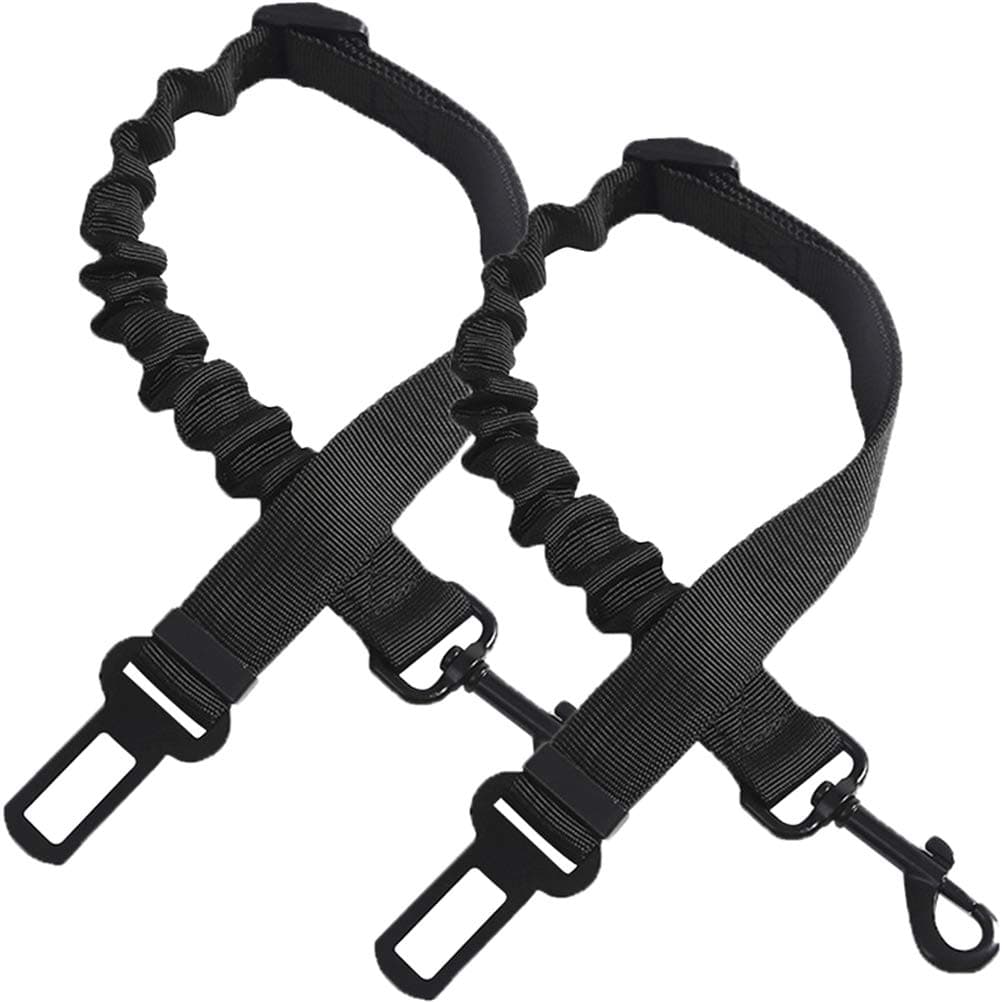 Dog Seat Belt Reflective Adjustable Pet Safety Belts Nylon Bungee Car Leash for Cat Vehicle Harness Leash Seat Belt Pets with Elastic Buffer Shock Attenuation