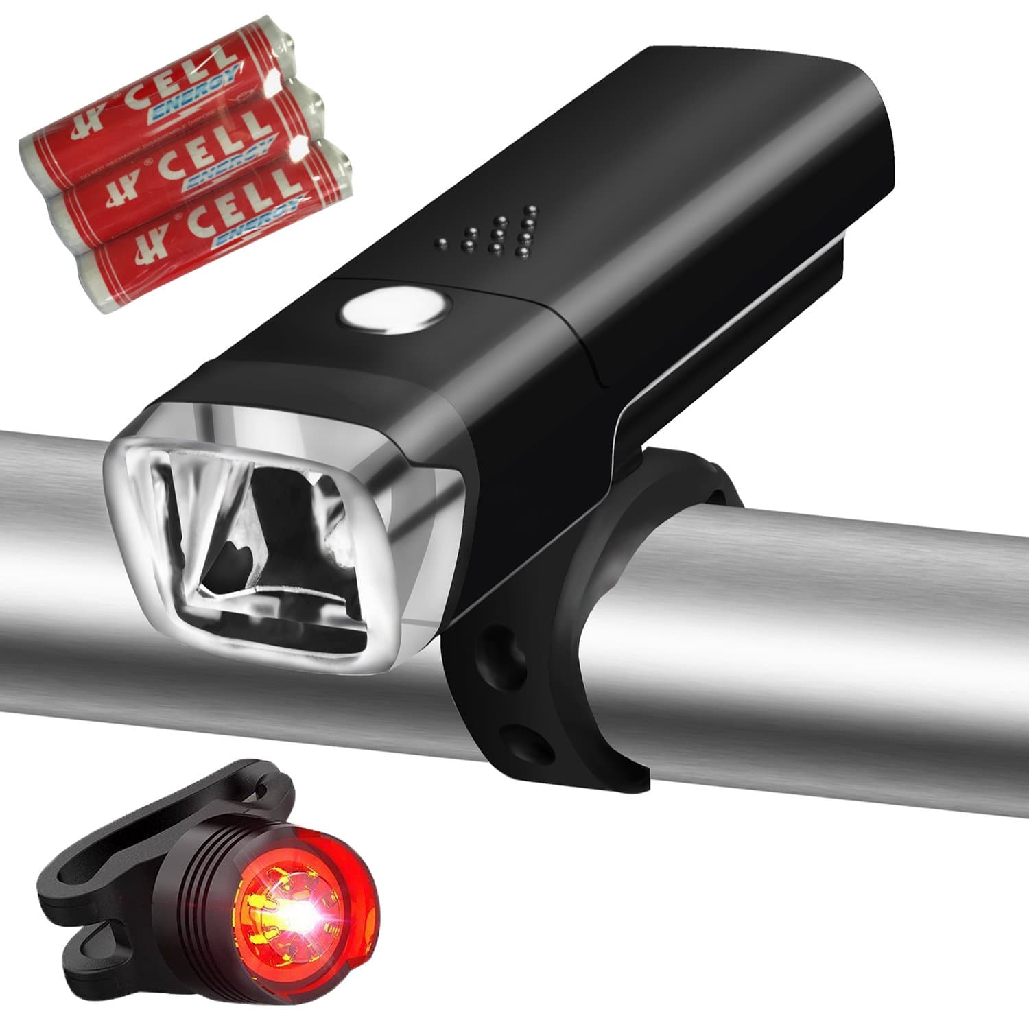 Bike Lights, Akale Super Bright Bike light set, Mountain Bike Light, 3 Light Modes, Cycle Lights LED bike light, 600lm, Water Resistant, Easy to Mount Headlight front bike light with Back Tail light
